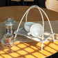 Coconut Leaf Tea Stand - Whitewash - Luna Panther