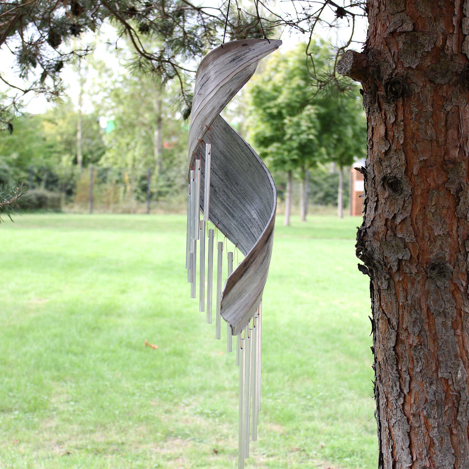 Coconut Leaf Wind Chimes - Whitewash - Luna Panther