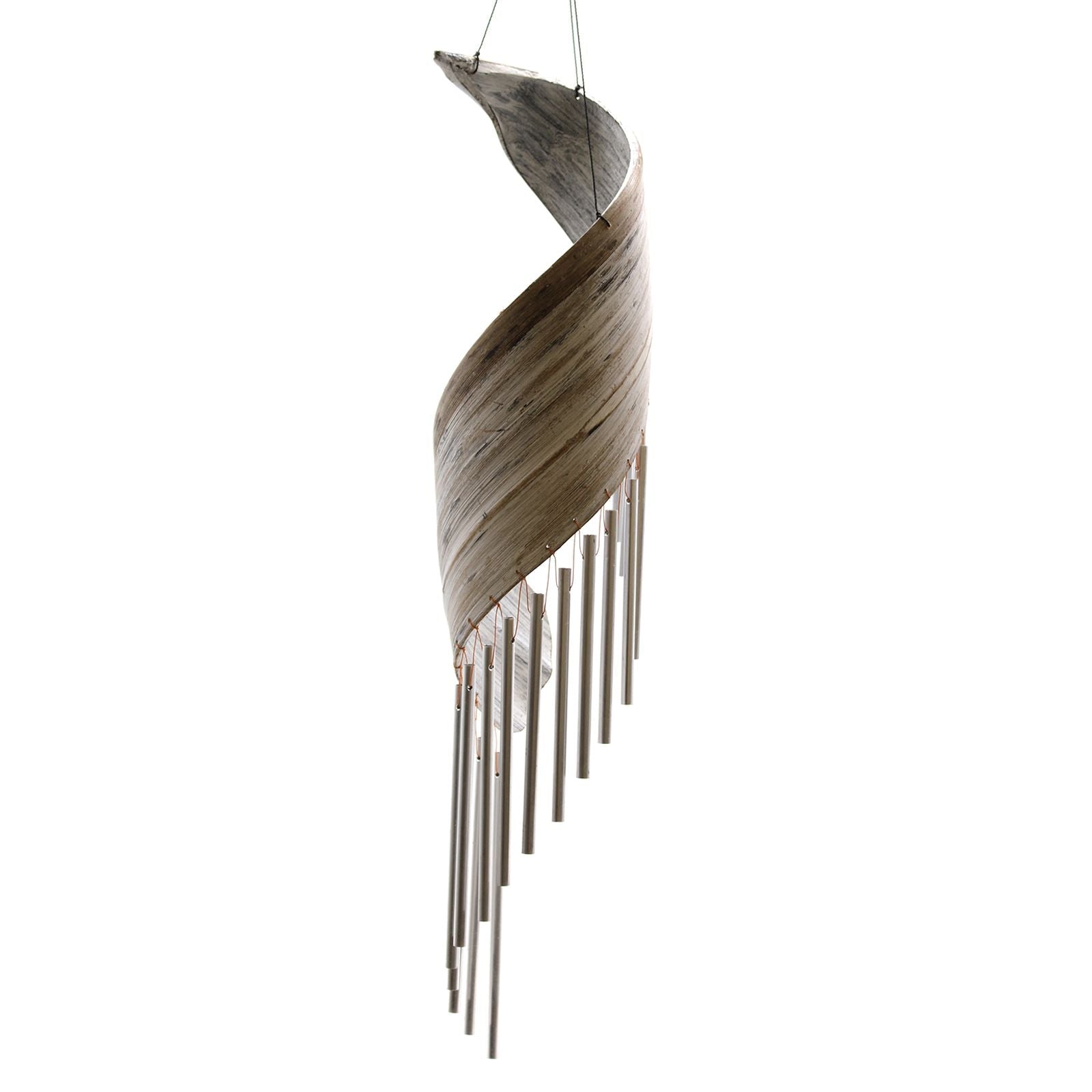 Coconut Leaf Wind Chimes - Whitewash - Luna Panther