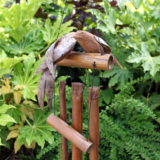 Coconut Twin Birds Wind Chimes - Luna Panther