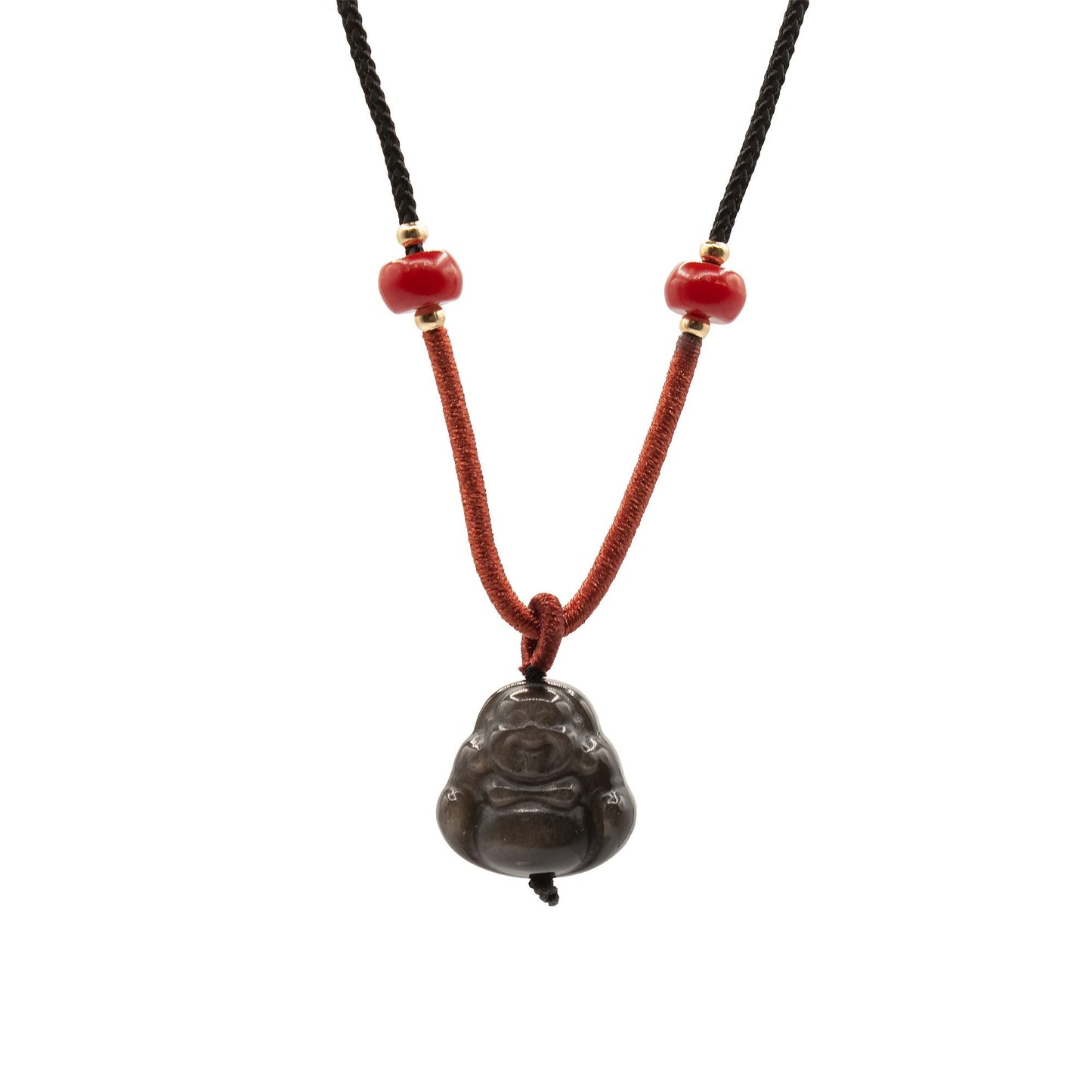 Cool Gemstone Pendants - Sliver Obsidian Buddha - Luna Panther