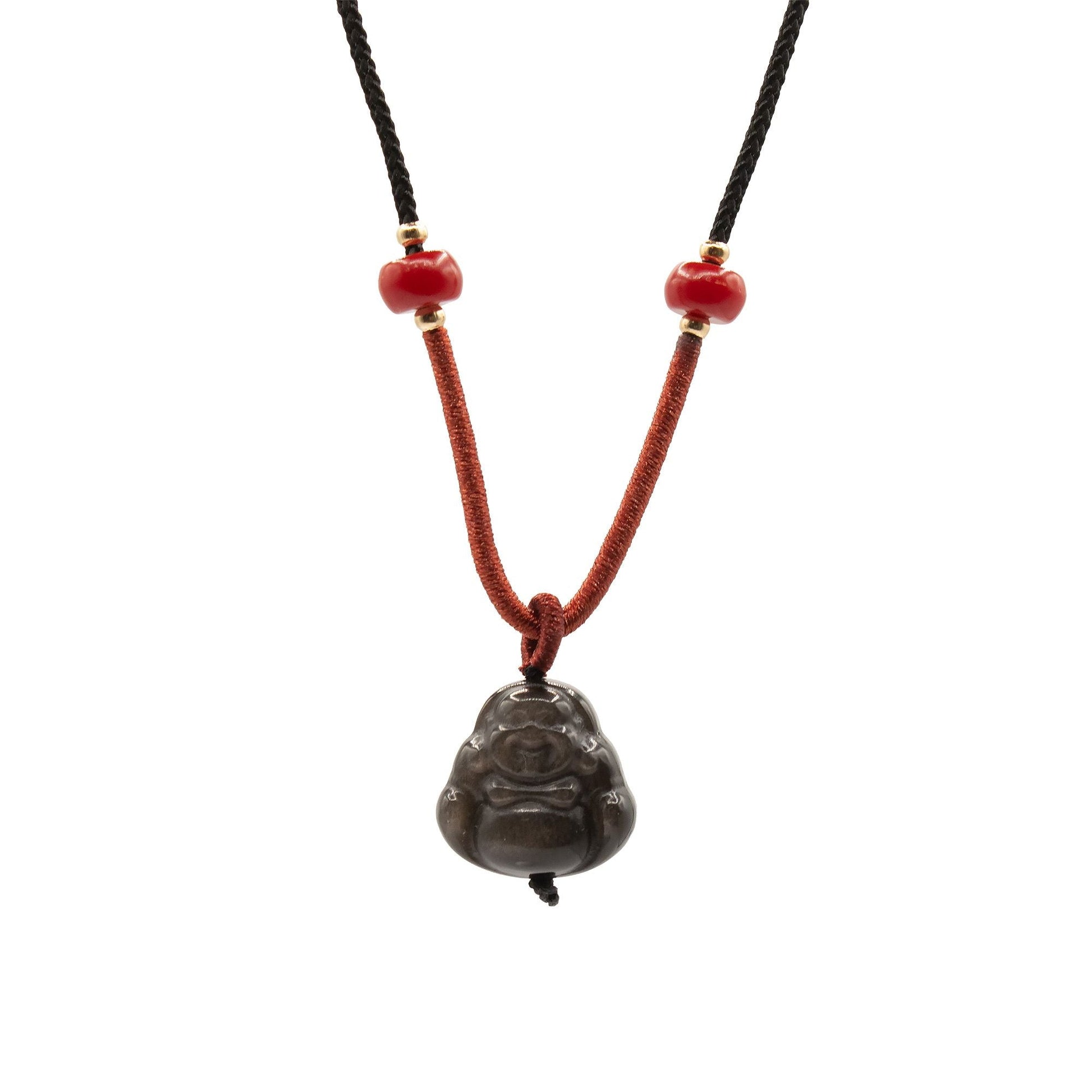 Cool Gemstone Pendants - Sliver Obsidian Buddha - Luna Panther