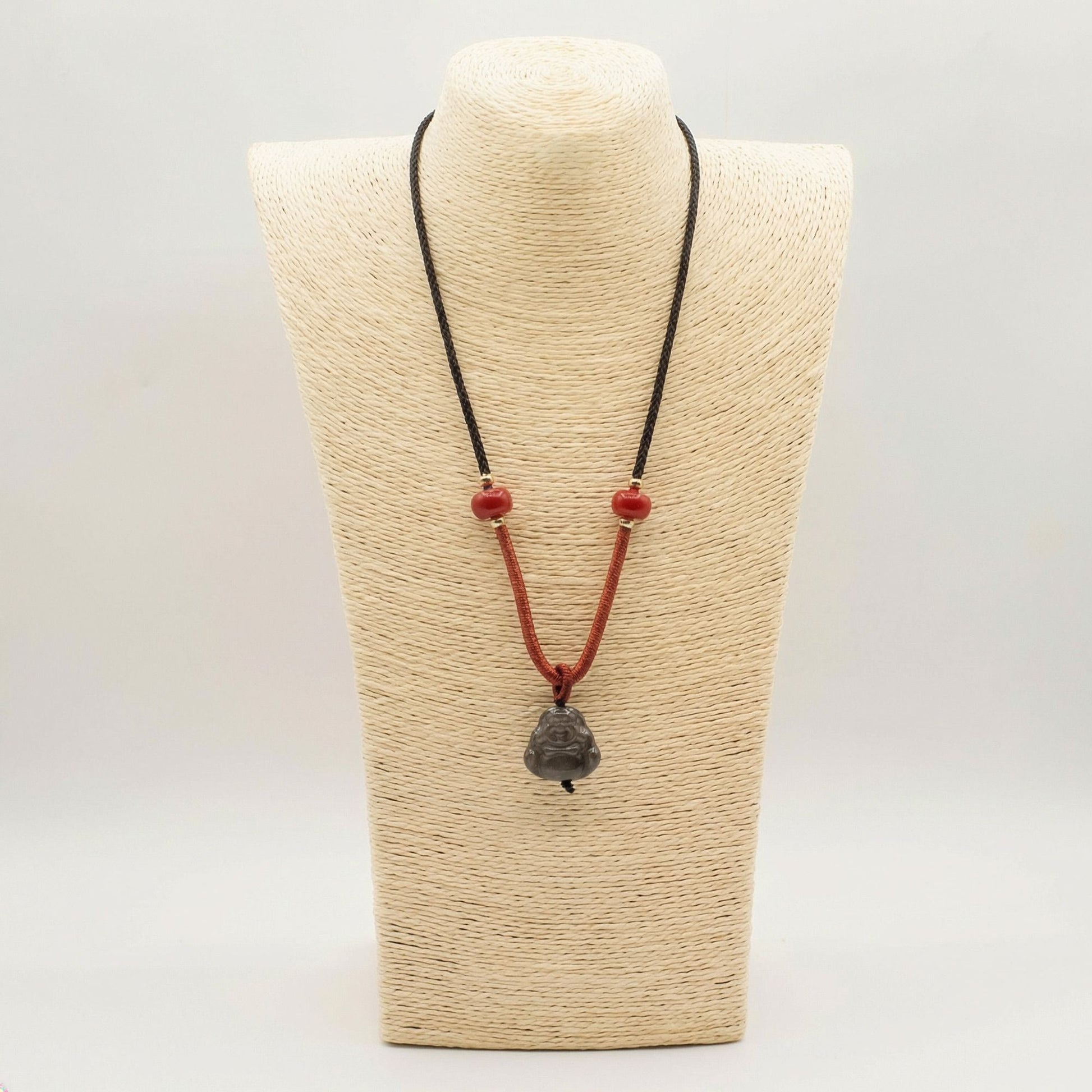 Cool Gemstone Pendants - Sliver Obsidian Buddha - Luna Panther