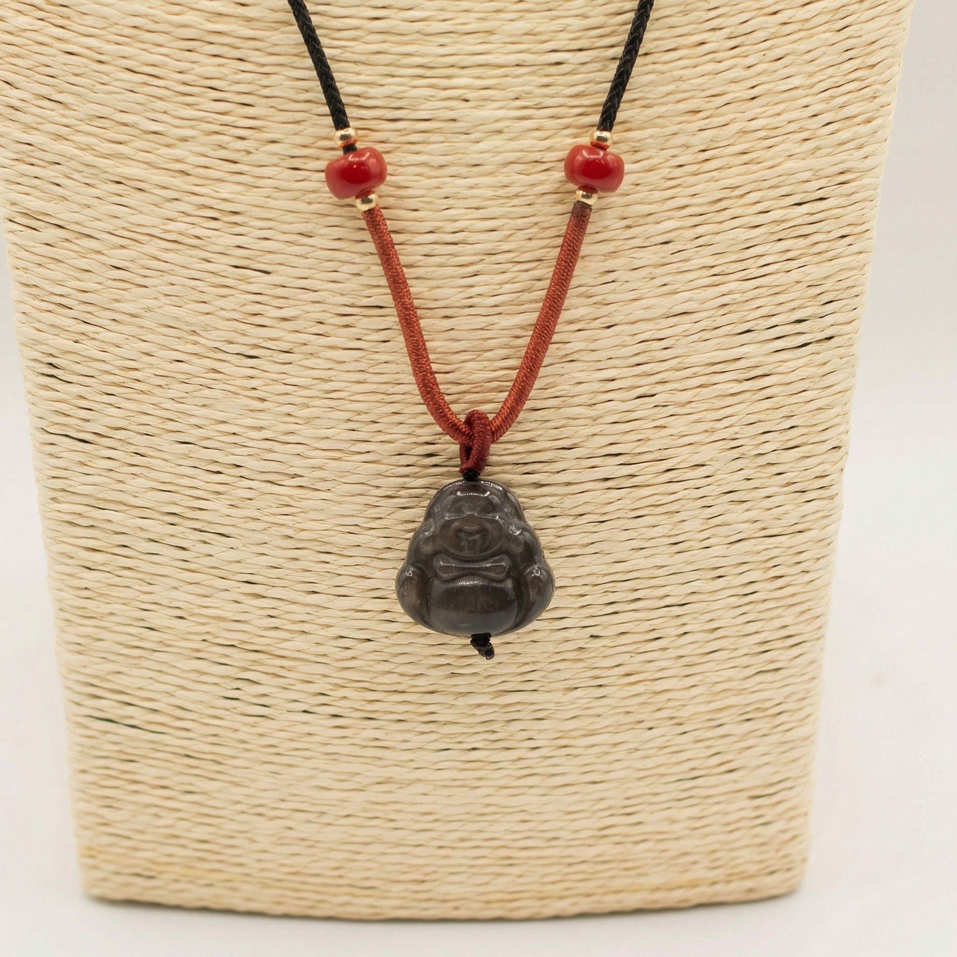Cool Gemstone Pendants - Sliver Obsidian Buddha - Luna Panther