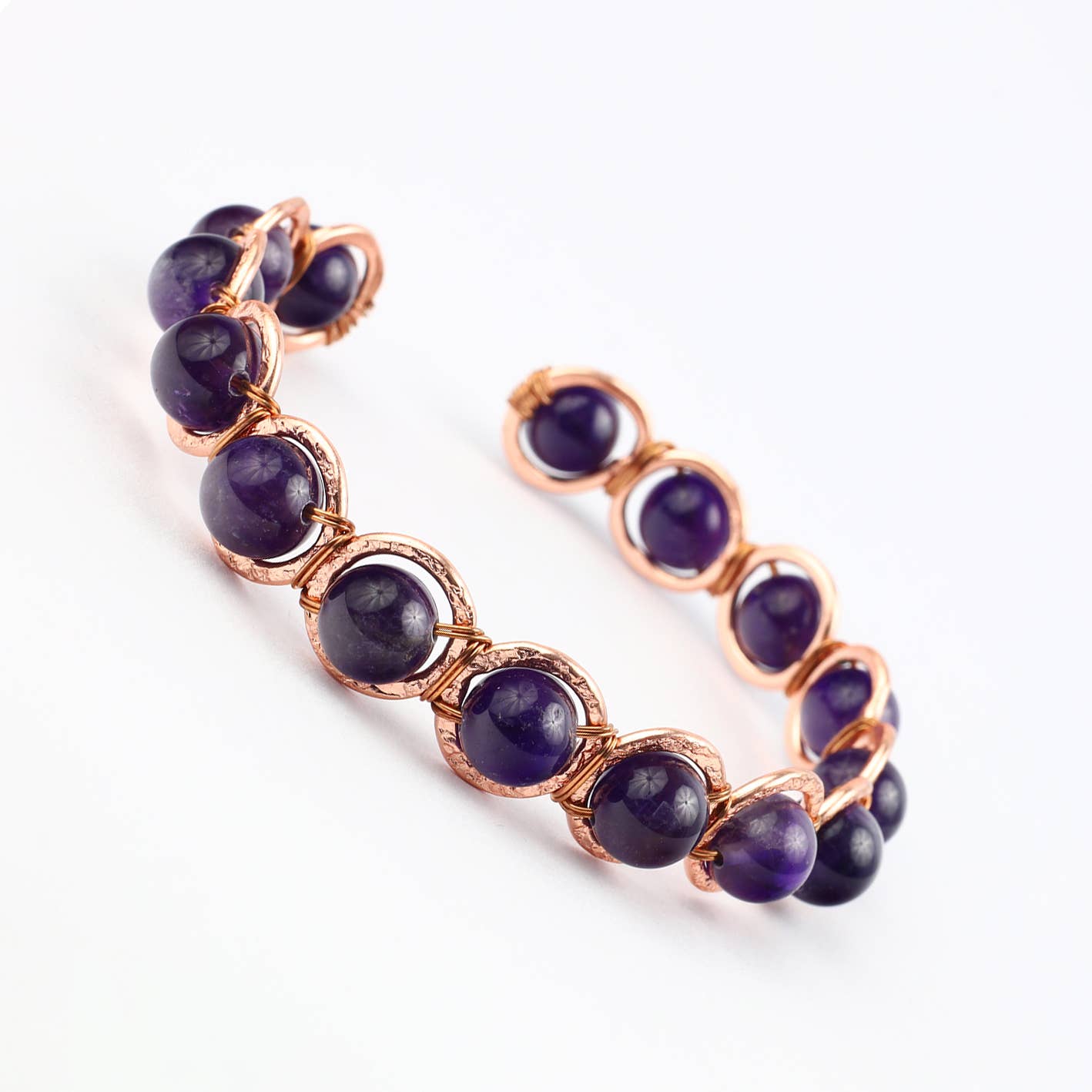 Copper & Amethyst Crystal Bracelet - Luna Panther