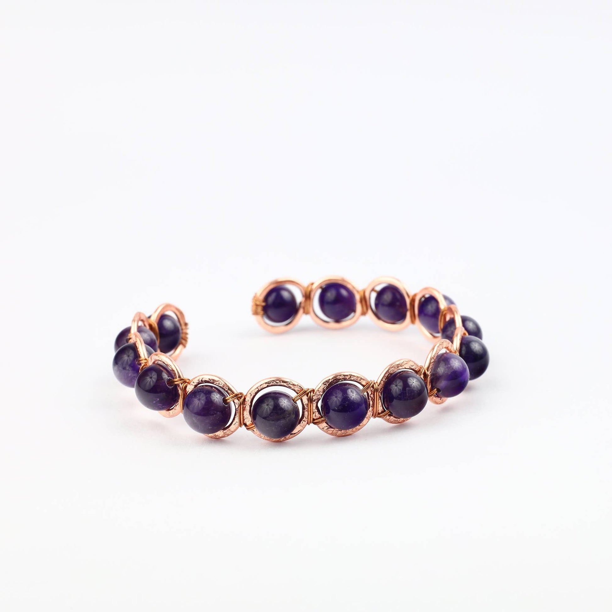 Copper & Amethyst Crystal Bracelet - Luna Panther