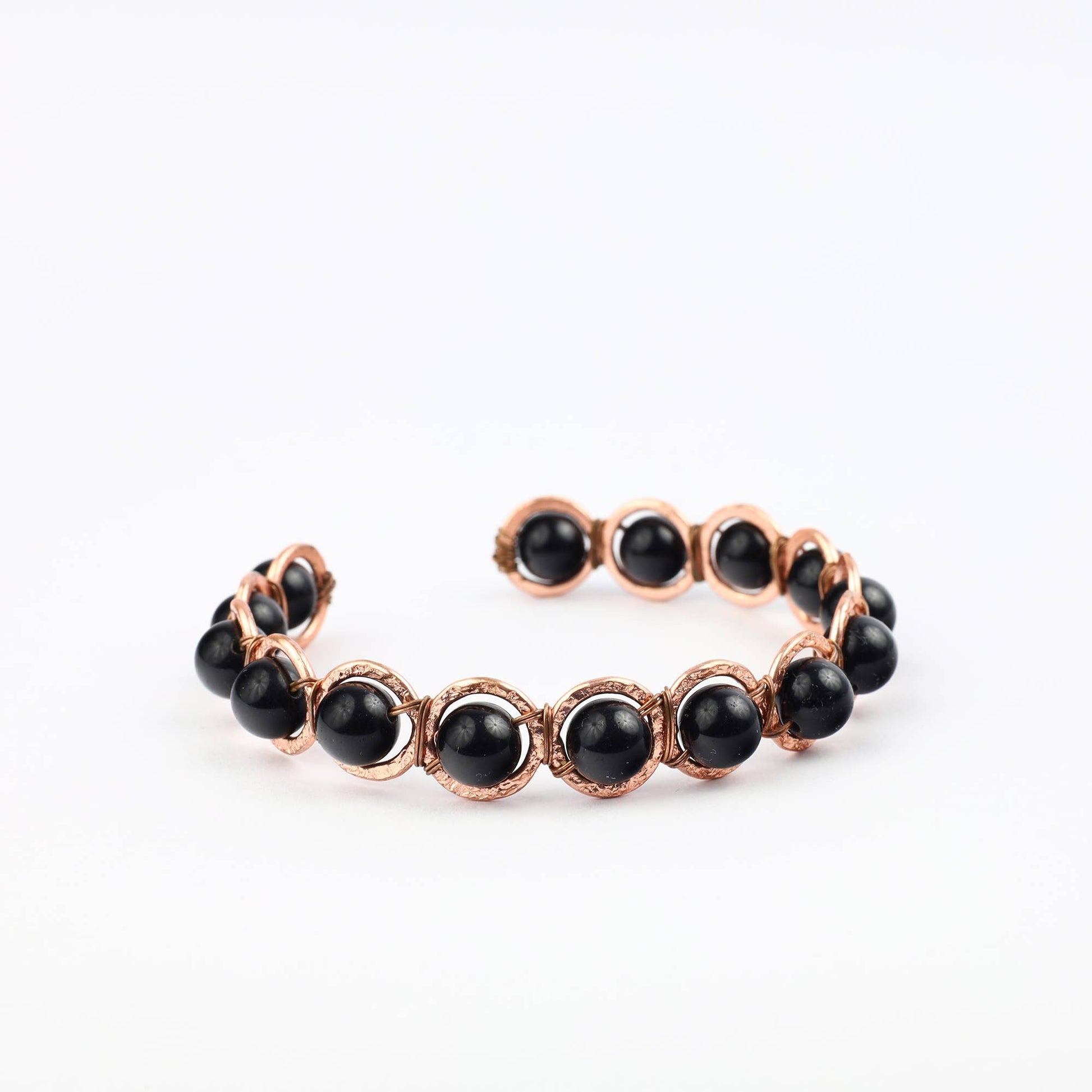 Copper & Black Obsidian Crystal Bracelet - Luna Panther