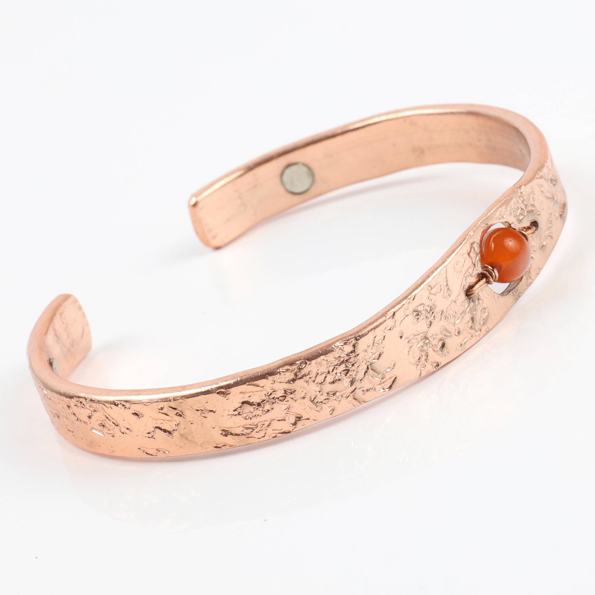 Copper Bracelet with Carnelian Crystal - Luna Panther