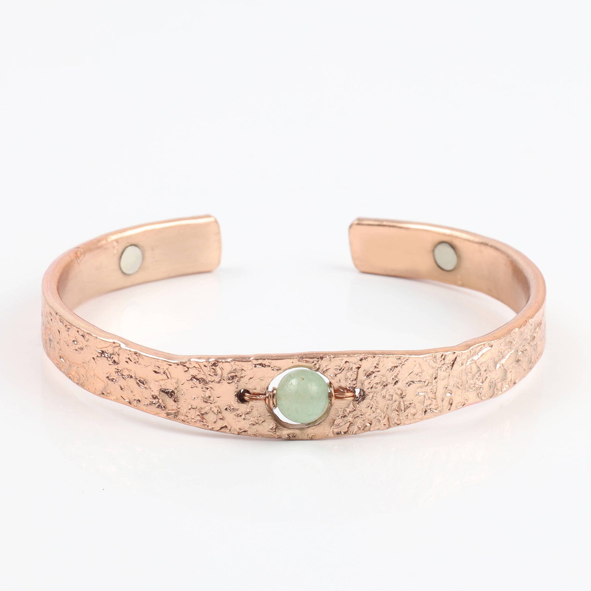 Copper Bracelet with Green Aventurine Crystal - Luna Panther