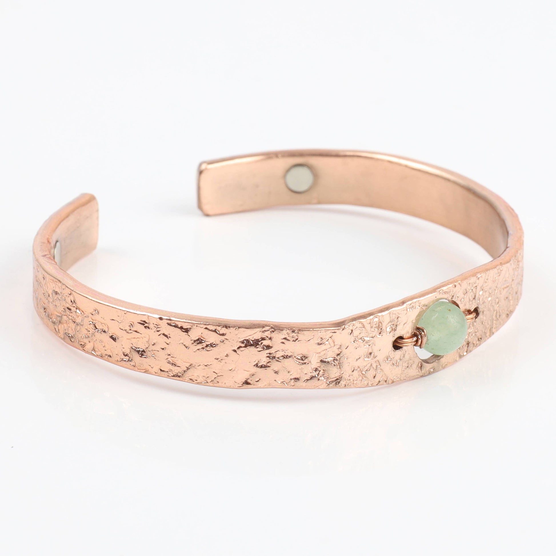 Copper Bracelet with Green Aventurine Crystal - Luna Panther