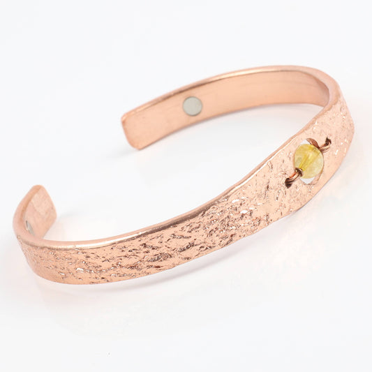 Copper Bracelet with Natural Citrine Crystal — bracelet, image 1 of 4.