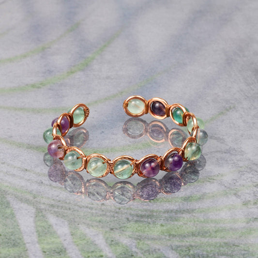 Copper & Fluorite Crystal Bracelet — bracelet, image 2 of 2. alternate view
