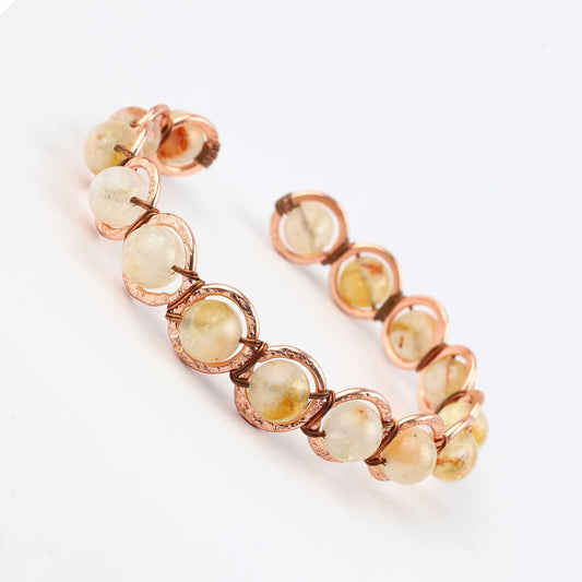 Copper & Natural Citrine Crystal Bracelet — bracelet, image 1 of 3.