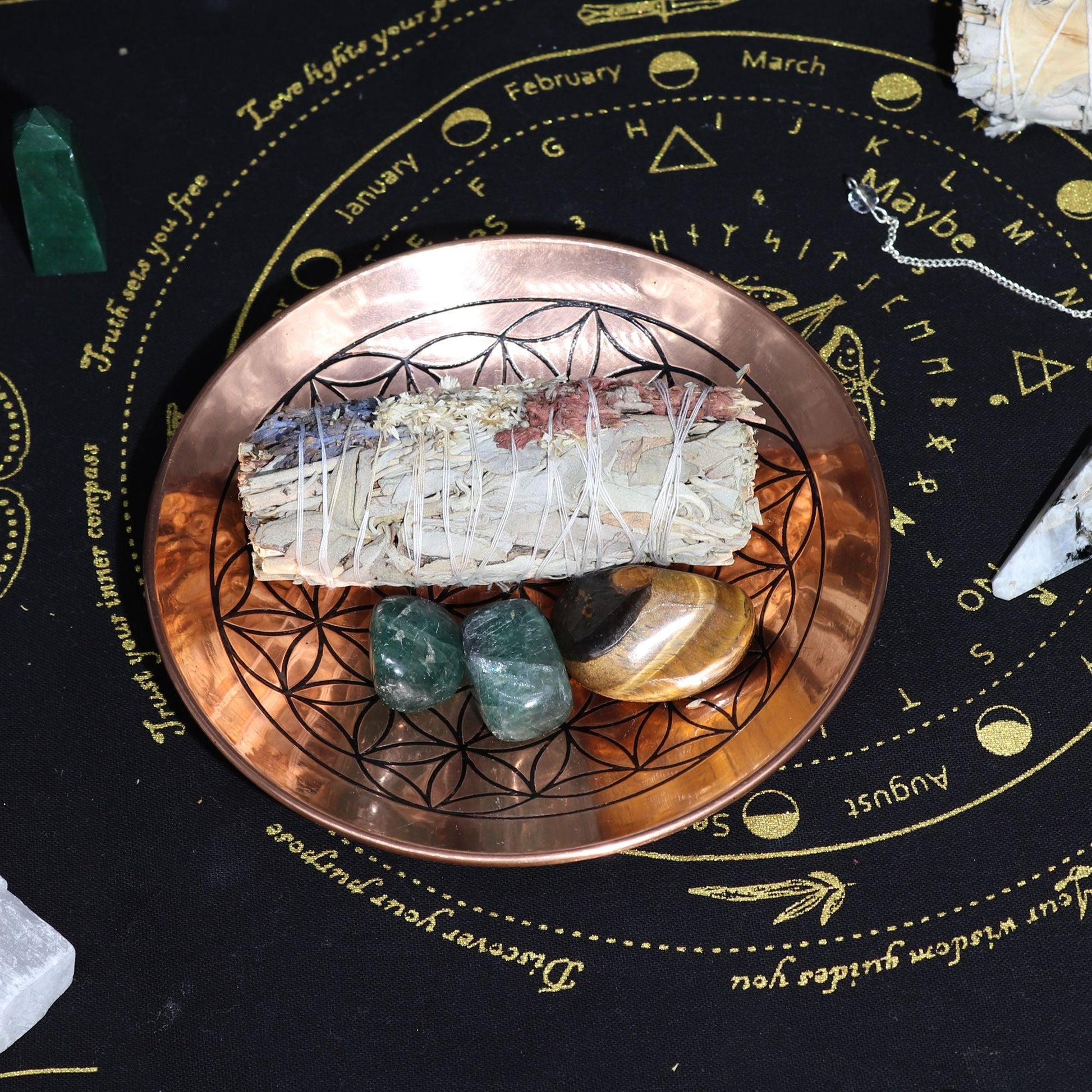 Copper Offer / Smudge Plate - Flower of Life - Luna Panther