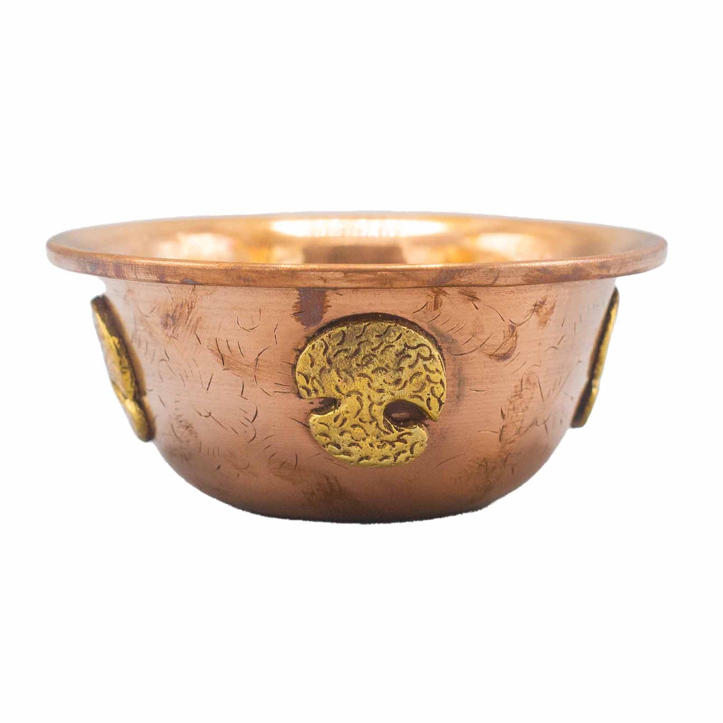 Polished Copper Ritual Bowl with Tree of Life 12x5cm featuring natural patterning and unique variations - Luna Panther