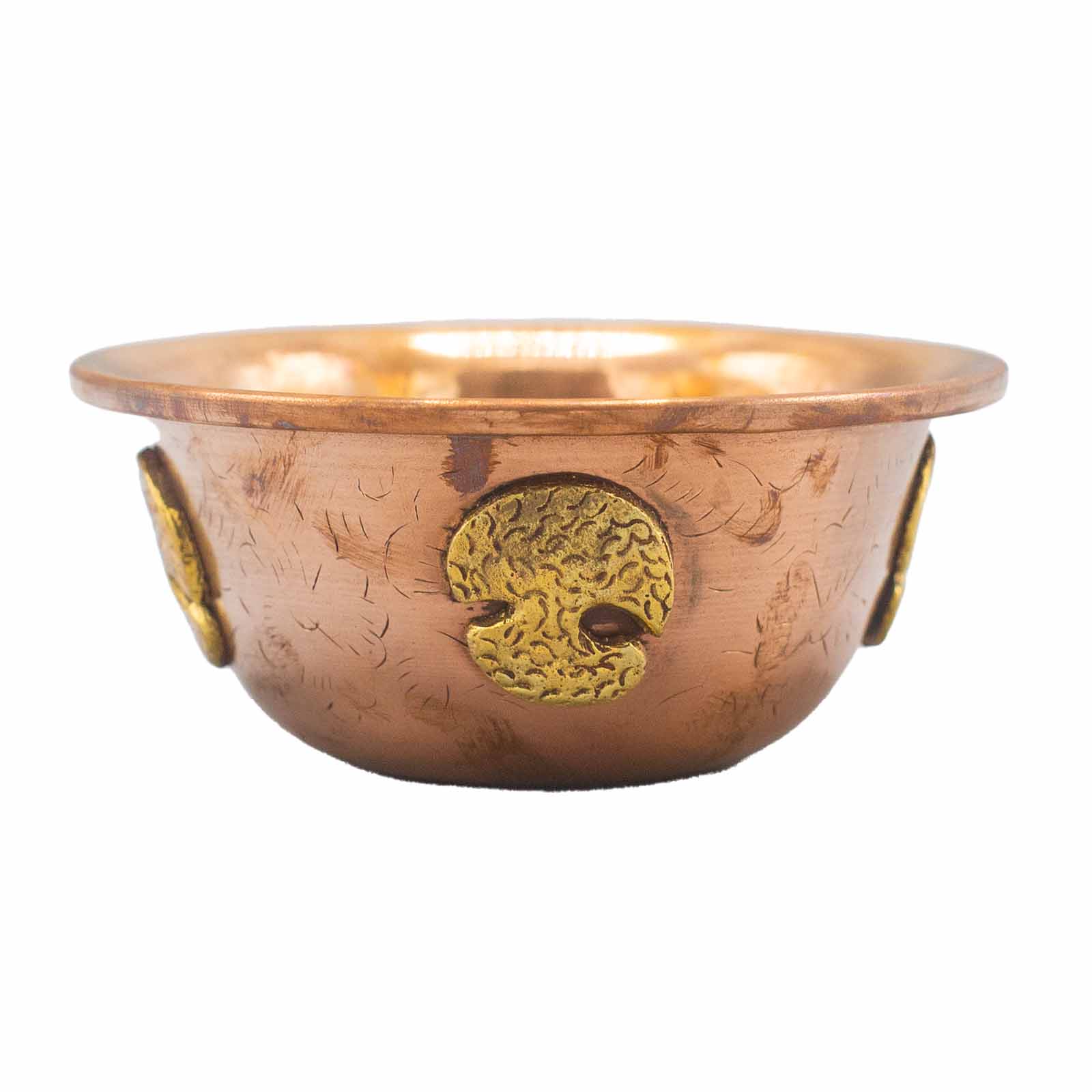 Polished Copper Ritual Bowl with Tree of Life 12x5cm featuring natural patterning and unique variations - Luna Panther