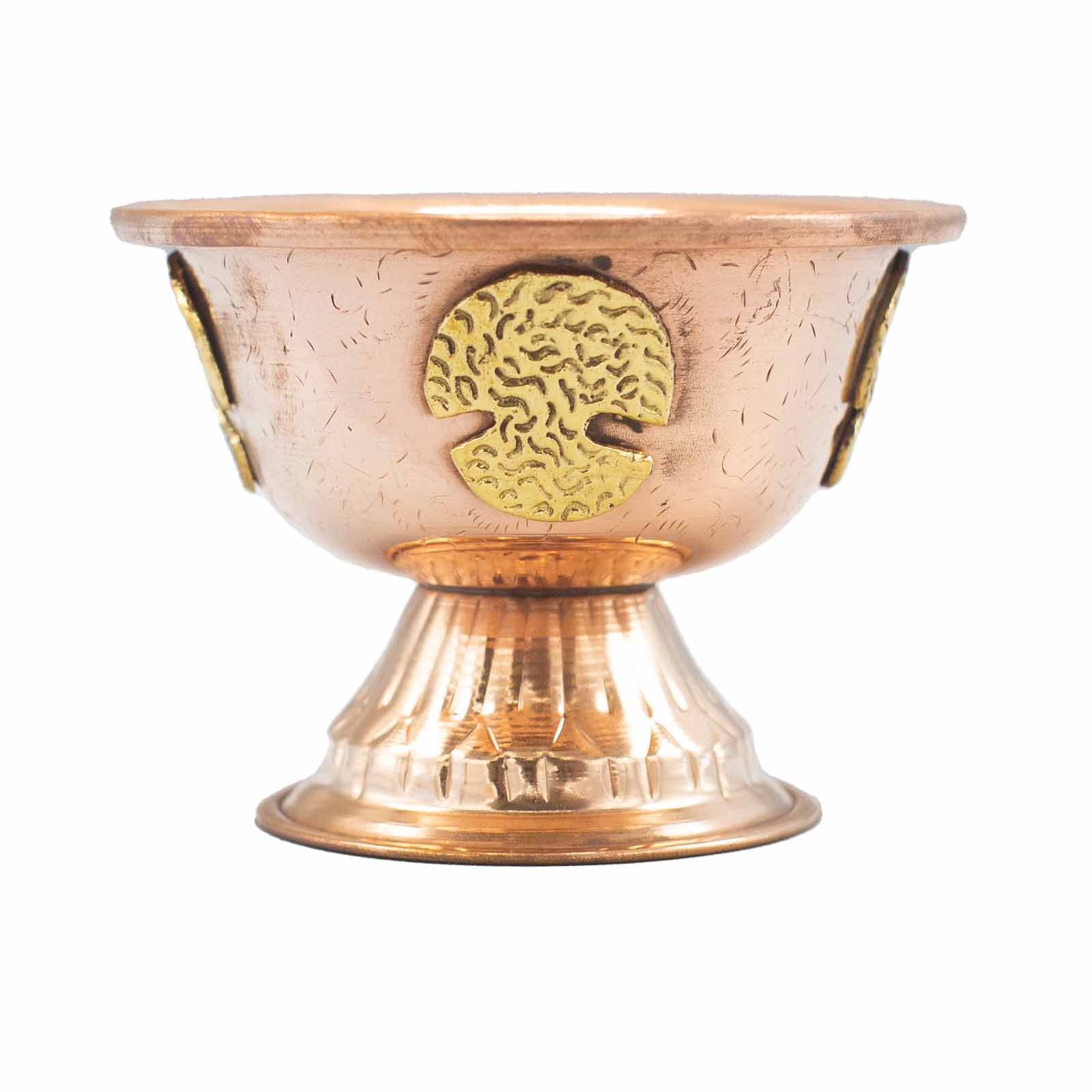 Polished Copper Ritual Chalice with Tree of Life 12x9cm featuring natural patterning and unique variations - Luna Panther