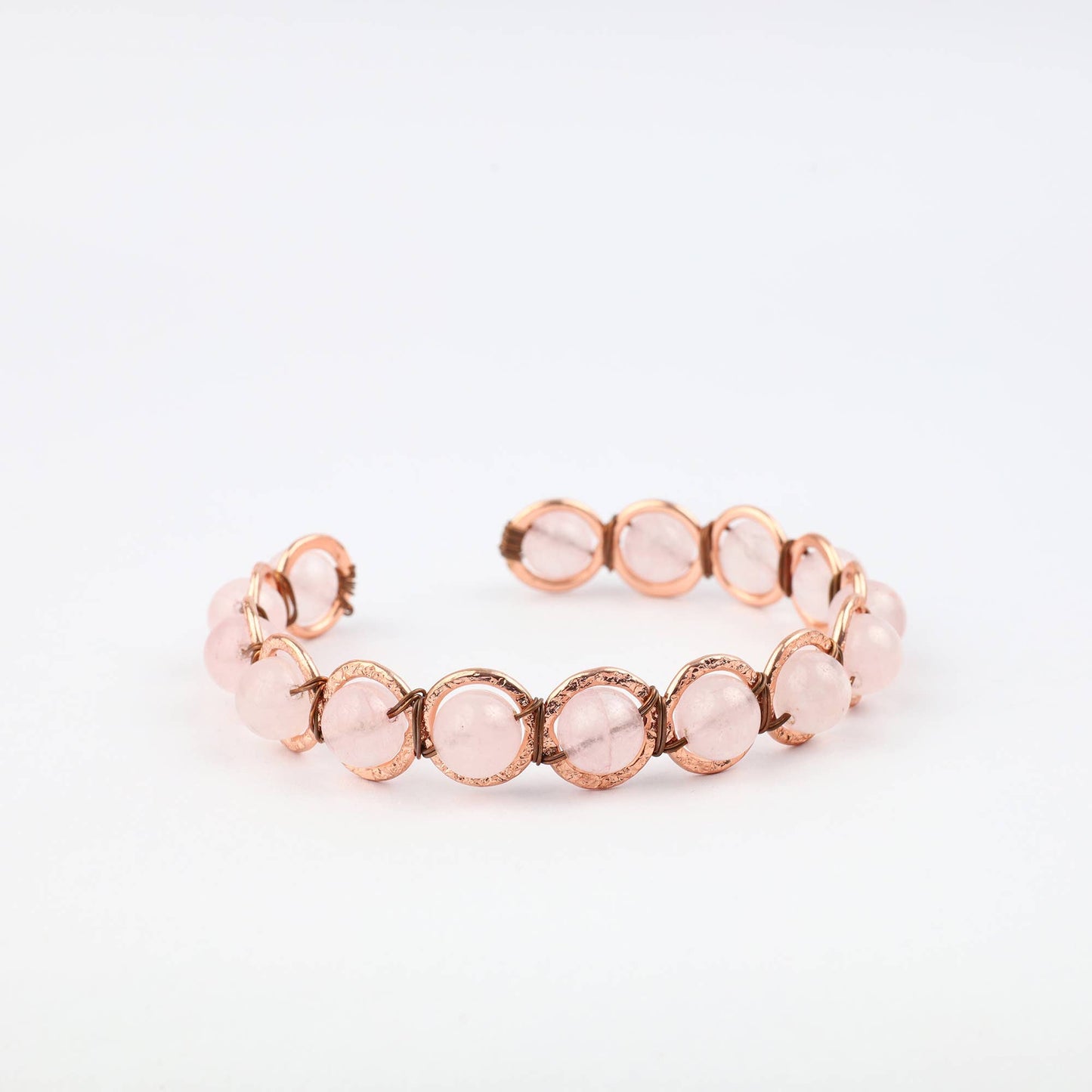 Copper & Rose Quartz Crystal Bracelet - Luna Panther