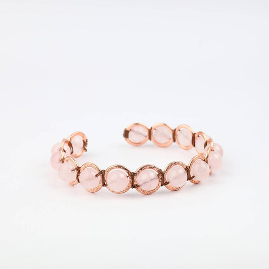 Copper & Rose Quartz Crystal Bracelet — bracelet, image 2 of 3. alternate view