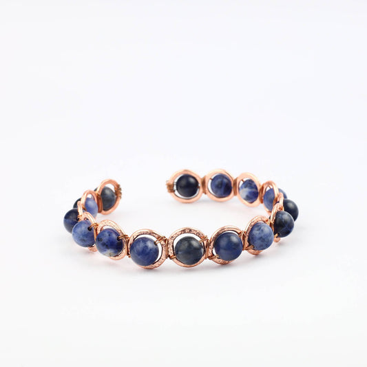 Copper & Sodalite Crystal Bracelet — bracelet, image 2 of 3. alternate view
