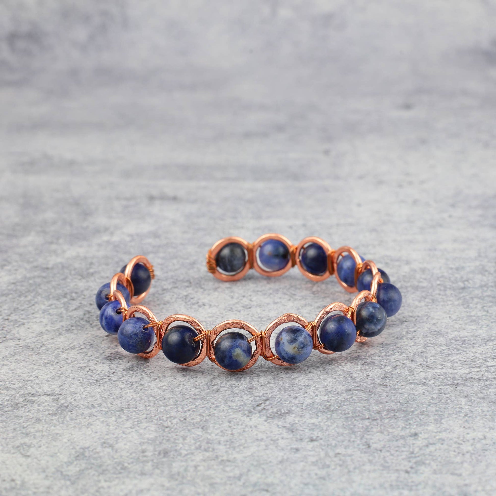 Copper & Sodalite Crystal Bracelet - Luna Panther