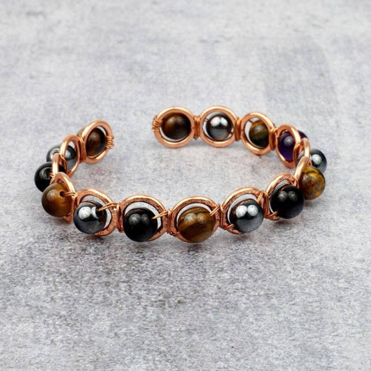 Copper & Triple Protection Crystal Bracelet — bracelet, image 2 of 2. alternate view