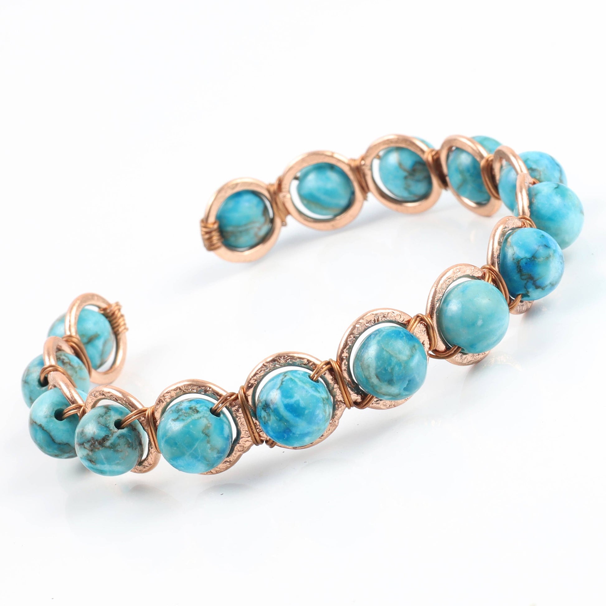 Copper & Turquoise Crystal Bracelet - Luna Panther