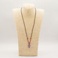 Cord Necklace Gemstone Pendant - Amethyst Cross - Luna Panther
