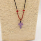 Cord Necklace Gemstone Pendant - Amethyst Cross - Luna Panther