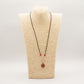 Cord Necklace Gemstone Pendant - Carnelian Sun Face - Luna Panther