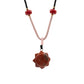 Cord Necklace Gemstone Pendant - Carnelian Sun Face - Luna Panther