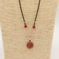 Cord Necklace Gemstone Pendant - Carnelian Sun Face - Luna Panther