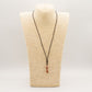 Cord Necklace Gemstone Pendant - Goldstone Bone - Luna Panther