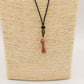 Cord Necklace Gemstone Pendant - Goldstone Bone - Luna Panther