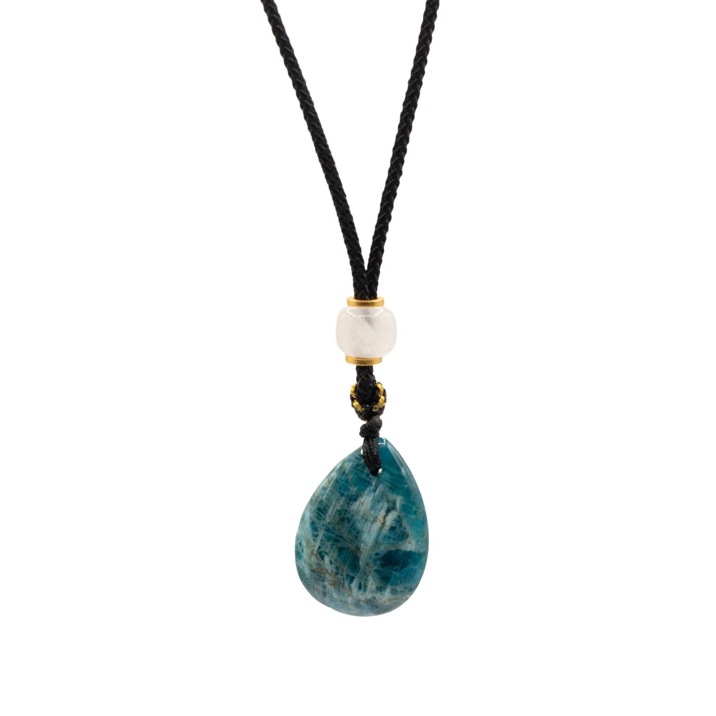 Cord Necklace Gemstone Pendant - Howlite Teardrop - Luna Panther