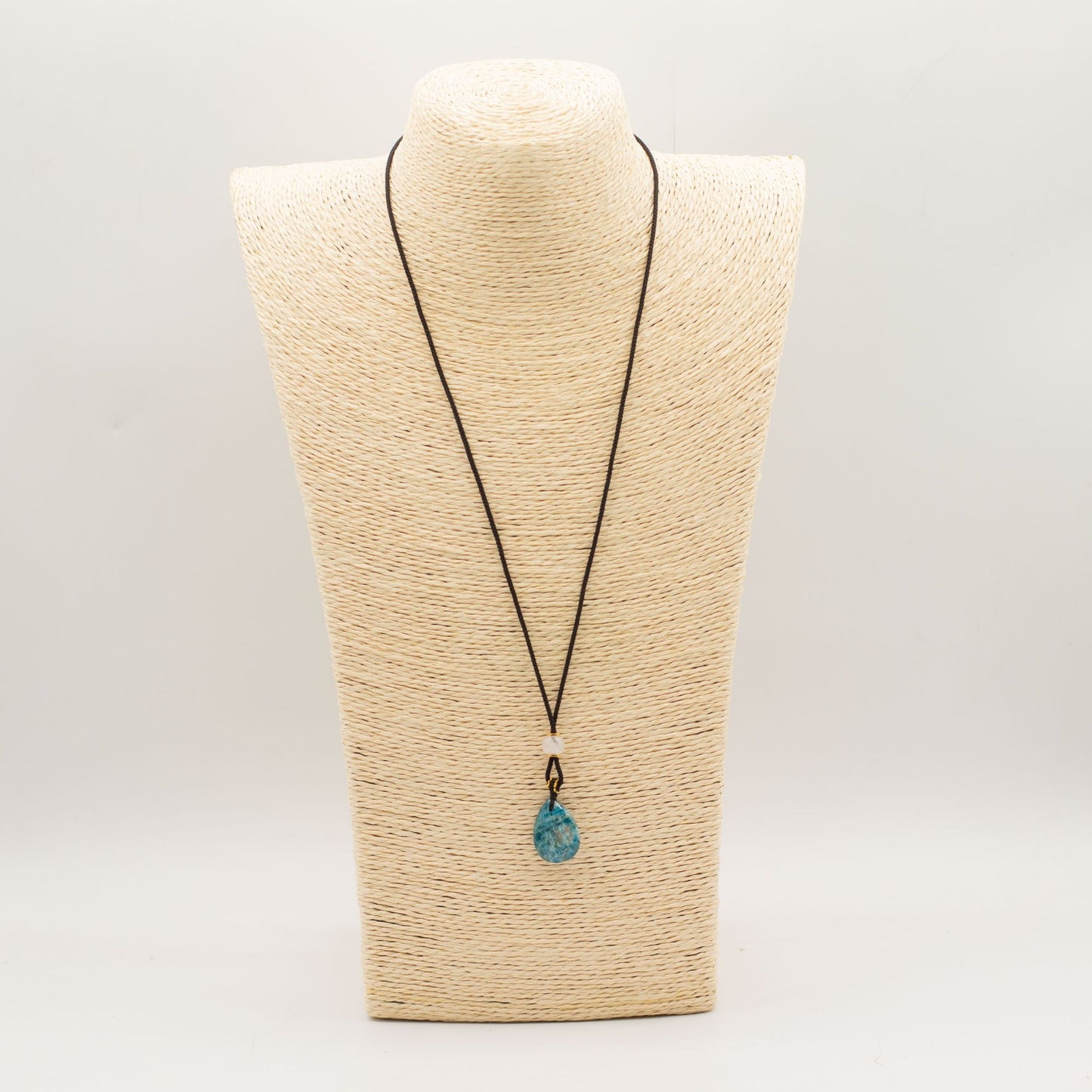 Cord Necklace Gemstone Pendant - Howlite Teardrop - Luna Panther