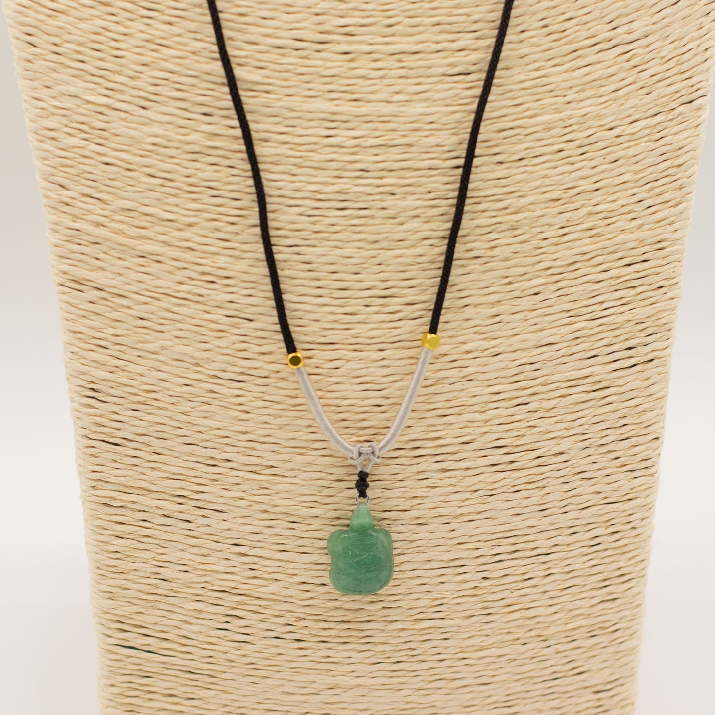 Cord Necklace Gemstone Pendant - Jade Turtle - Luna Panther