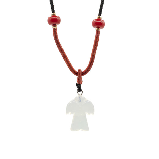 Cord Necklace Gemstone Pendant - Opalite Angel - Luna Panther alternate view