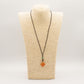 Cord Necklace Gemstone Pendant - Red Jade Clover - Luna Panther