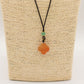 Cord Necklace Gemstone Pendant - Red Jade Clover - Luna Panther