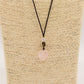 Cord Necklace Gemstone Pendant - Rose Quartz Heart - Luna Panther