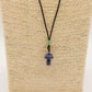 Cord Necklace Gemstone Pendant - Sodalite Mushroom - Luna Panther