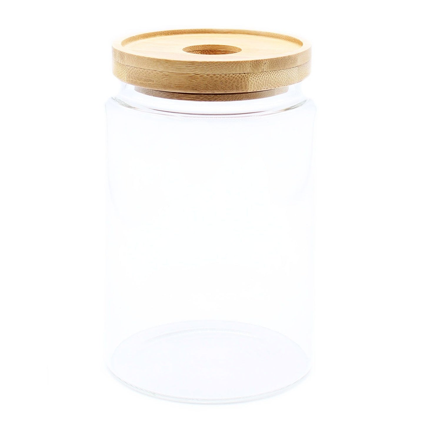 Polished Cottage Bamboo Glass Jar - 15cm featuring natural patterning and unique variations - Luna Panther