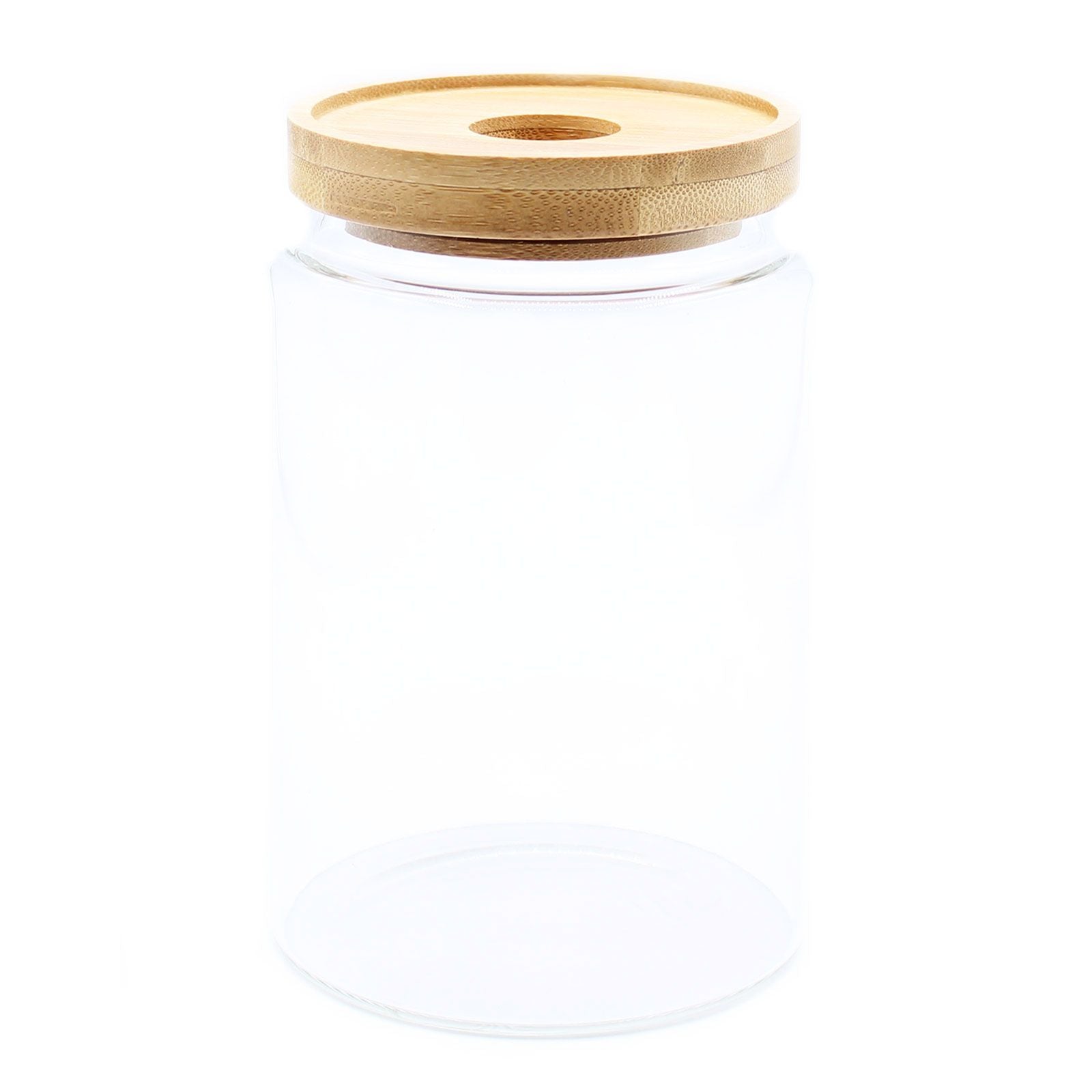 Polished Cottage Bamboo Glass Jar - 15cm featuring natural patterning and unique variations - Luna Panther