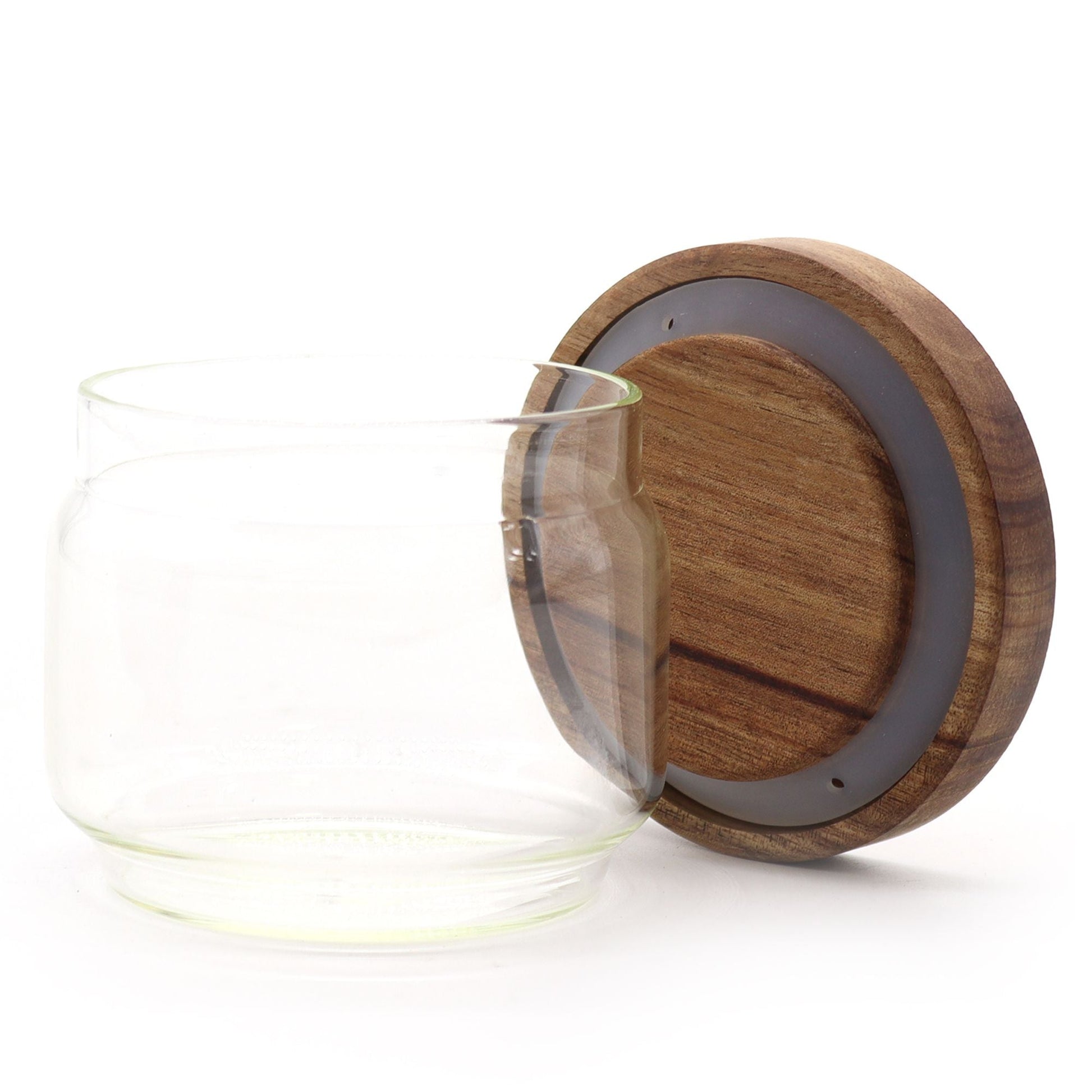 Polished Cottage Bamboo Glass Jar - 7cm featuring natural patterning and unique variations - Luna Panther