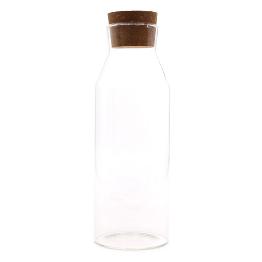 Polished Cottage Cork Glass Jar - Clear - 25cm featuring natural patterning and unique variations - Luna Panther