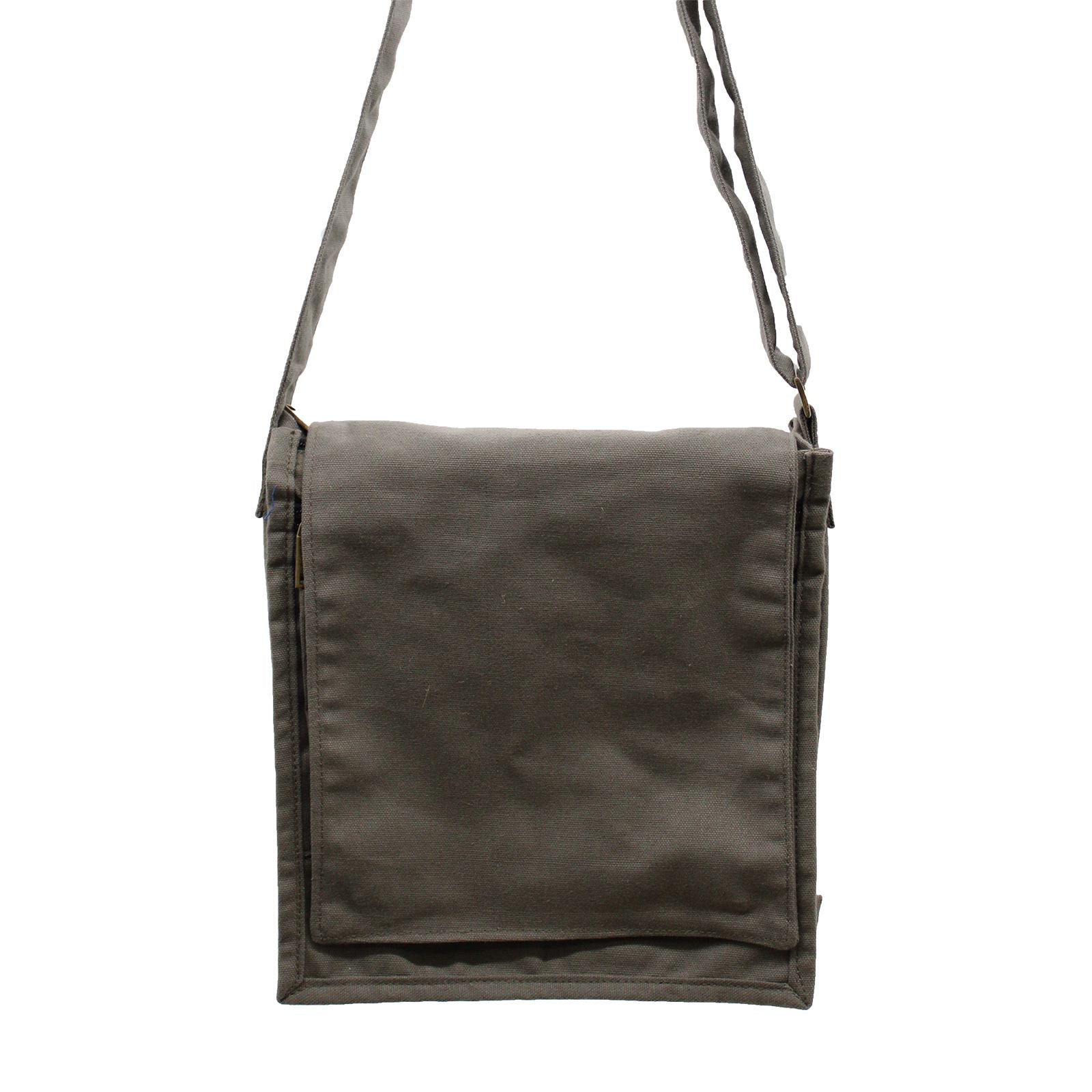 Polished Cotton Canvas Messenger Bag - Graphite featuring natural patterning and unique variations - Luna Panther