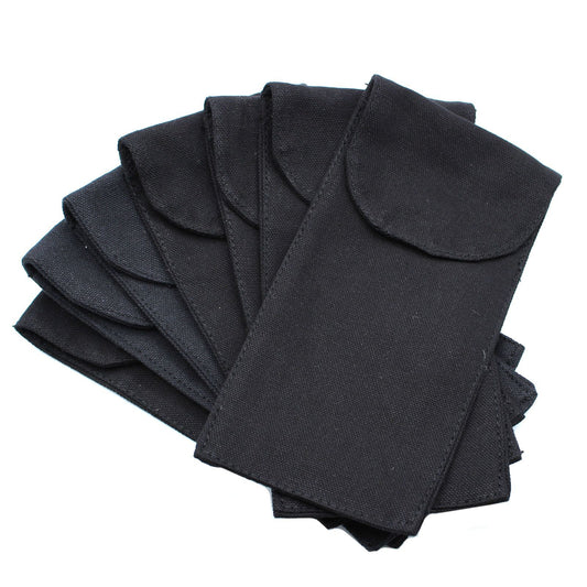 Cotton Pouch for Gemstone Face Rollers - Black (9 × 19 cm) - Luna Panther