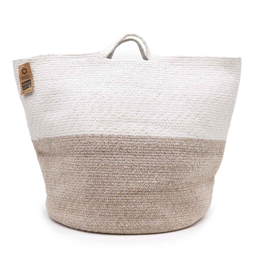 Cotton Rope Laundry / Storage Big Basket 45x40cm - Beige - Luna Panther alternate view