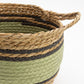 Cotton & Seagrass Large Baskets - Natural Black & Green - Set of 3 - Luna Panther